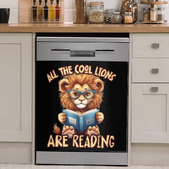 All The Cool Lions Are Reading Lion Dish Washer Covers