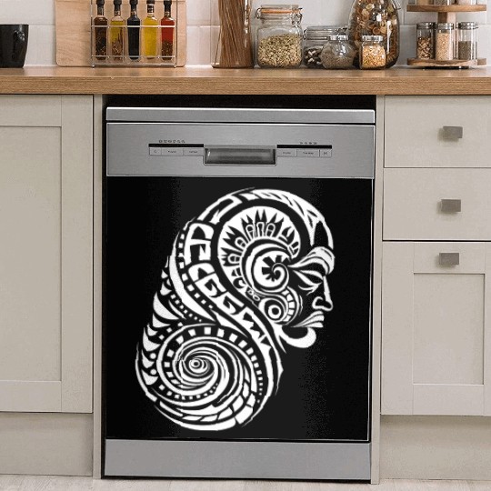 Authentic Maori Tattoo Artistry in white Dish Washer Covers