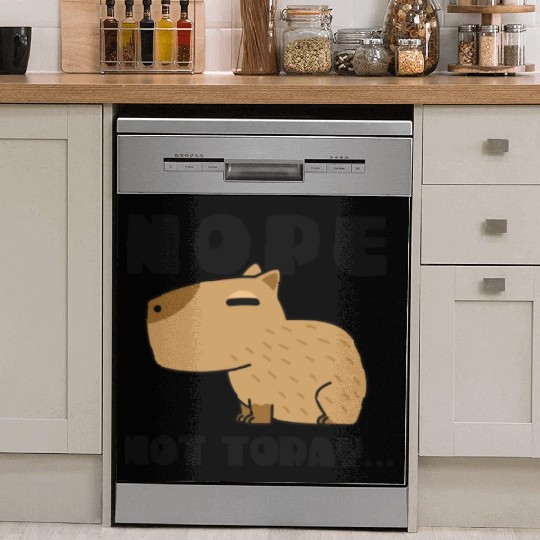 Nope not today Capybara Cute animal Funny Design Dish Washer Covers