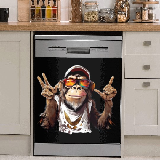 Street Art Monkey Urban Rap Street Monkey Dish Washer Covers