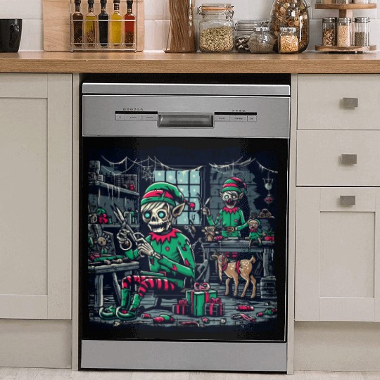 Christmas Gnomes at the Elf Factory - A Fun Twist Dish Washer Covers