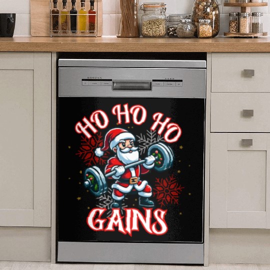 Santa Claus Christmas workout Dish Washer Covers