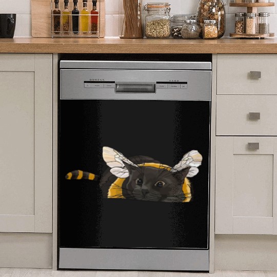 Fuzzy Little Bumblebee Kitty Dish Washer Covers