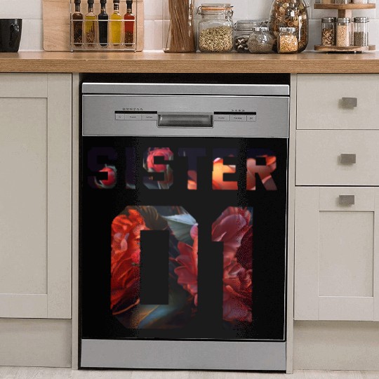 COUPLE FLOWER SISTER 01 Dish Washer Covers