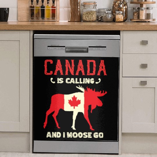 Canada Moose Canadian Flag Maple Leaf Dish Washer Covers
