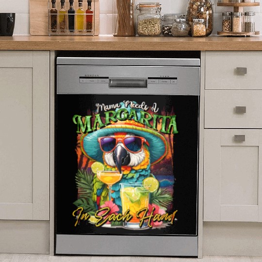 Balanced Diet is A Margarita in Eachs Hands Parrot Dish Washer Covers