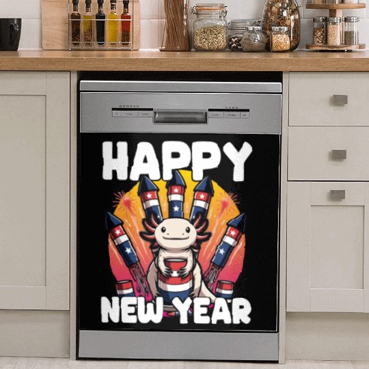 Axolotl Happy New Year Dish Washer Covers