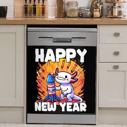 Axolotl Happy New Year Dish Washer Covers