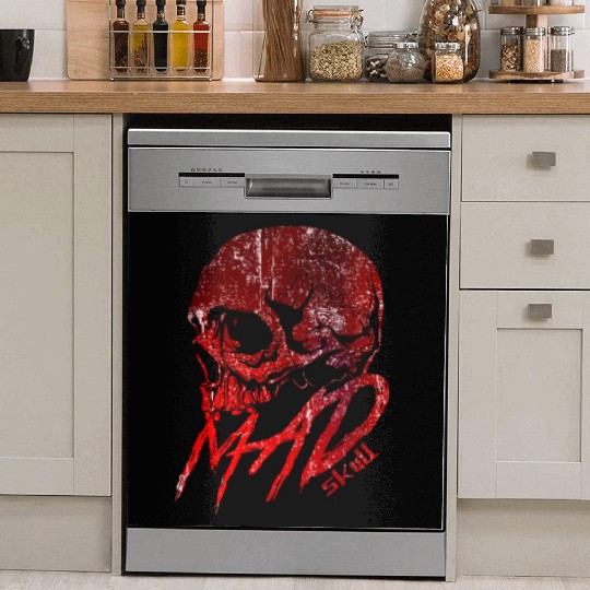 Red Skull with Lightning Graffiti Dish Washer Covers