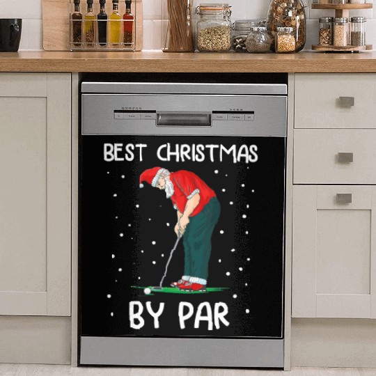 Best Christmas By Par Funny Golfer Holiday Golf Dish Washer Covers