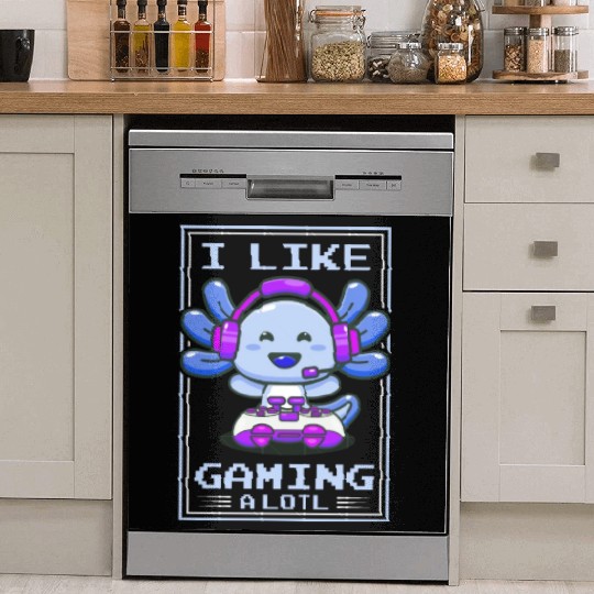 Gaming, Axolotl, Gaming, Video Game, Unicorn Gamer Dish Washer Covers