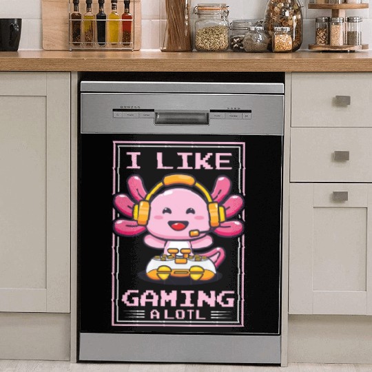 Gaming, Axolotl, Gaming, Video Game, Unicorn Gamer Dish Washer Covers