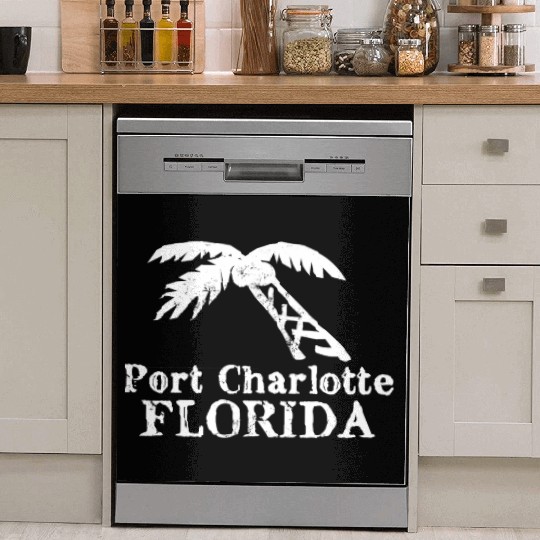 Port Charlotte Florida Palm Tree Souvenirs Gifts Dish Washer Covers