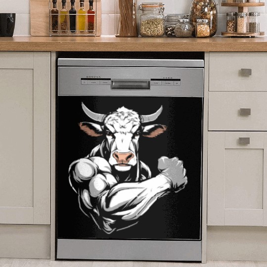 Workout Gym Cow Dish Washer Covers
