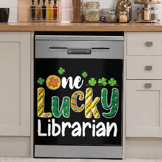 One Lucky Librarian School St Patrick's Day Dish Washer Covers