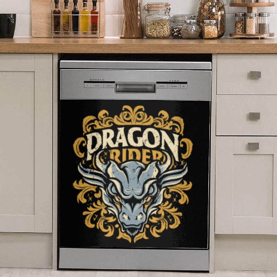 Dragon Rider - Epic Typography Design Dish Washer Covers