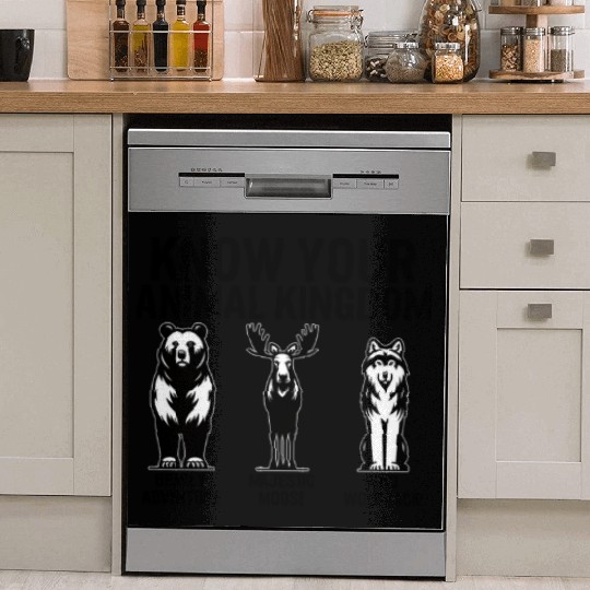 Jungle Dish Washer Covers, Know Your Animal Kingdom Bear Moose