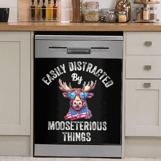 Easily Distracted Funny Elk Moose Dish Washer Covers