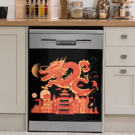 Year Of The Dragon Dish Washer Covers | chinese lanterns
