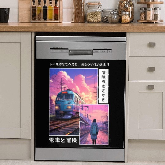 Ethereal Japanese Streetwear 90s Nostalgic Vaporwa Dish Washer Covers