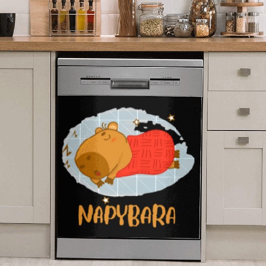 Sleepy Capybara Dish Washer Covers