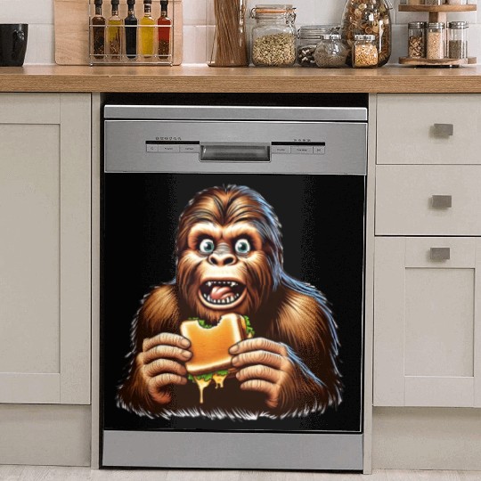 Bigfoot Discovers Grilled Cheese Sandwich Dish Washer Covers