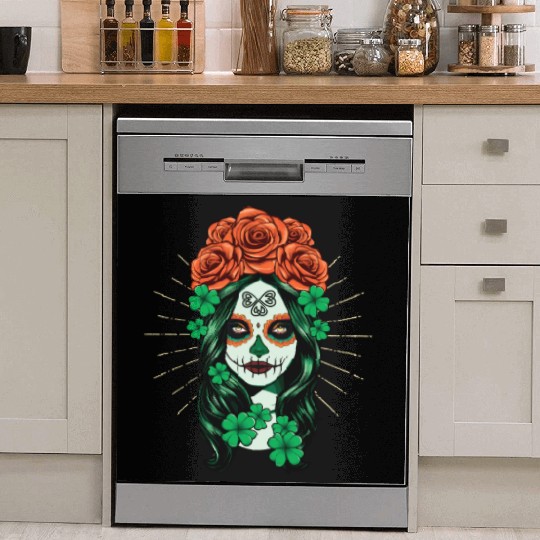 St Patrick's Day Dia De Los Muertos Calavera Dish Washer Covers