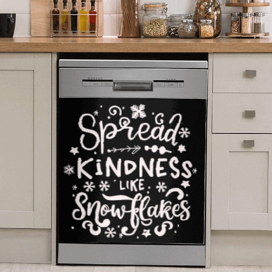 Christmas Themed Spread Kindness Like Snowflakes Dish Washer Covers
