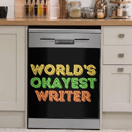 Funny Author World's Okayest Writer Dish Washer Covers