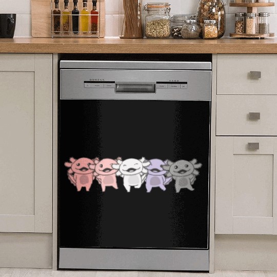 Cupioromantic Flag Pride Lgbtq Axolotl Dish Washer Covers