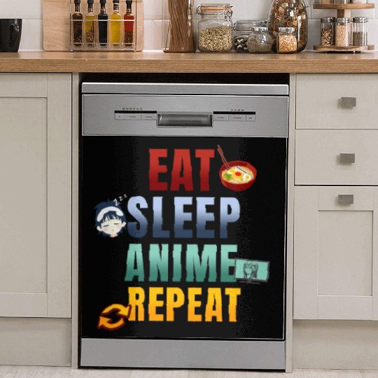 Eat Sleep Anime Repeat Cute Manga Animes Dish Washer Covers