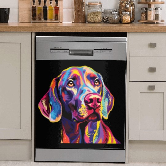 Watercolor Colorful Weimaraner Dish Washer Covers