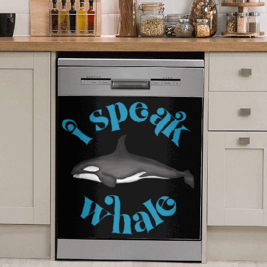 Cute I Speak Whale Orca Killer Whale Retro Style Dish Washer Covers