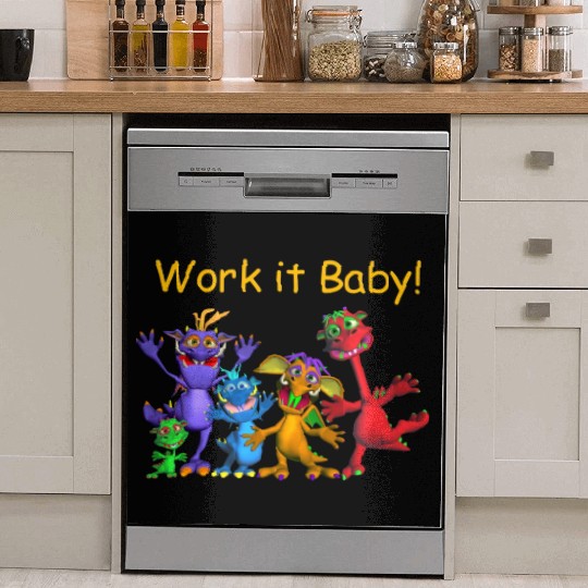 Funny Cartoon Monster Motivation Gym Wear Dish Washer Covers