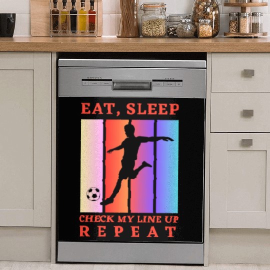 Eat Sleep Check my Lineup Repeat Fantasy Football Dish Washer Covers