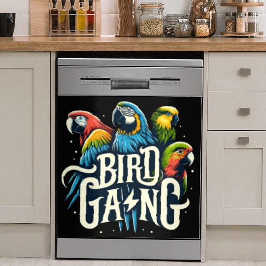 Bird Gang Parrot Funny Birder Flock Owner Macaw Dish Washer Covers