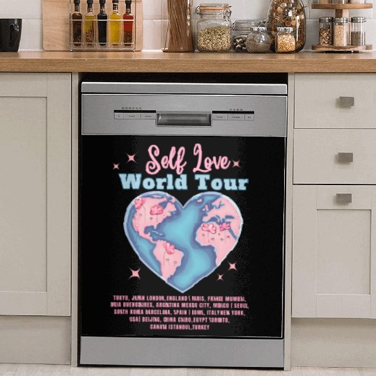 Self Love Club World Tour Retro Positive Aesthetic Dish Washer Covers