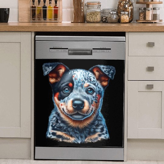 Playful Cattle Pup - Australian Cattle Dog Puppy Dish Washer Covers