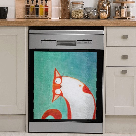 Kids Room Inspo, Newborn, Cartoon Cat, Nursery Art Dish Washer Covers