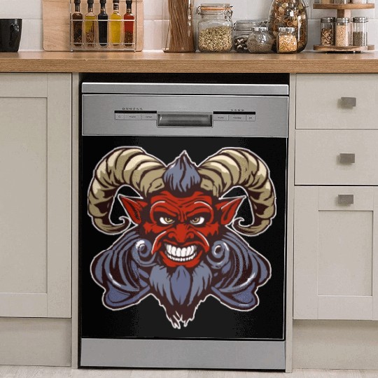 krampus devil head Dish Washer Covers