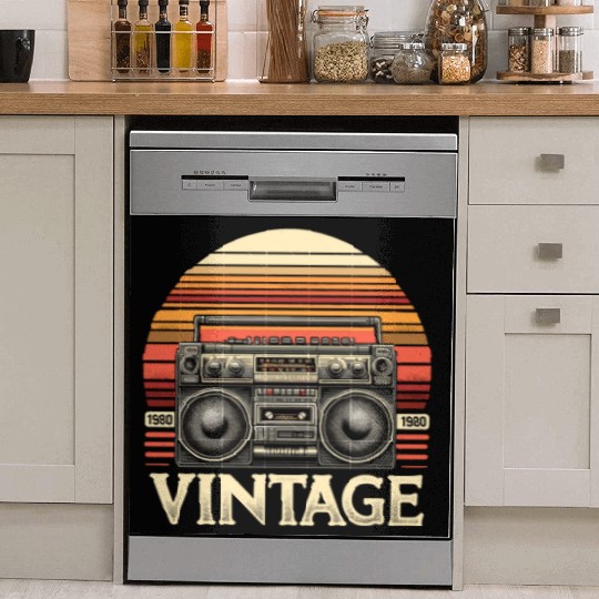 Vintage Boombox Old School 80s Music Retro Dish Washer Covers