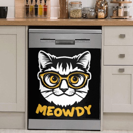 Meowdy Funny Kitty Michigan Gift Dish Washer Covers