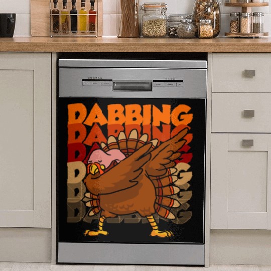 Dabbing Turkey Dish Washer Covers Thanksgiving