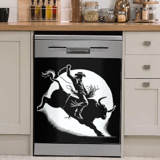 Rodeo Bull Riding Livestock Show Farmer Cattle Dish Washer Covers