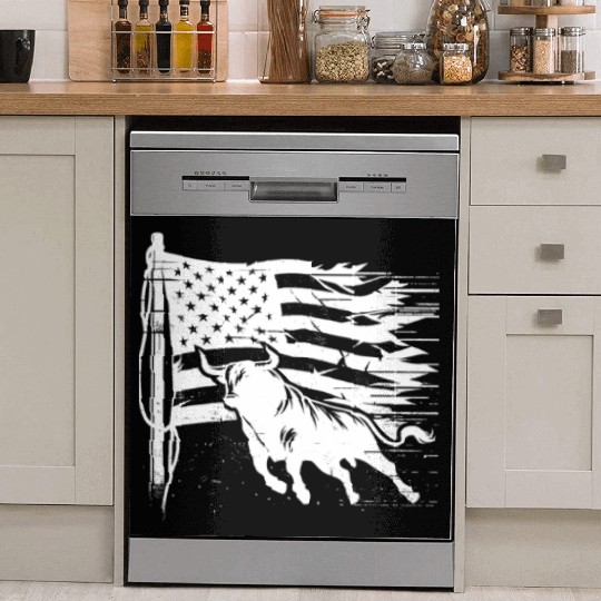 Rodeo Bull Riding Livestock Show Farmer Cattle Dish Washer Covers