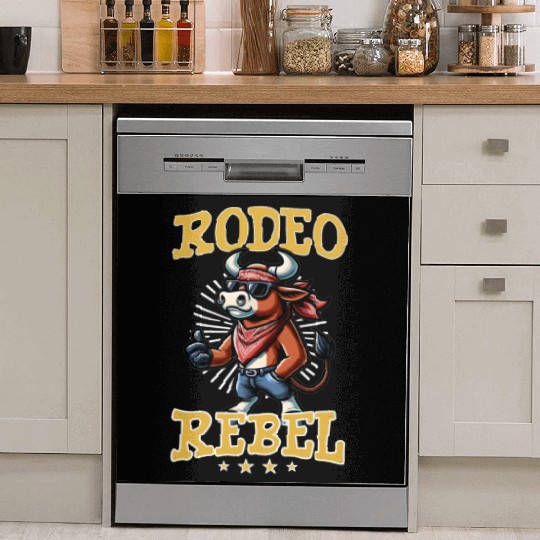 Rodeo Bull Riding Livestock Show Farmer Cattle Dish Washer Covers