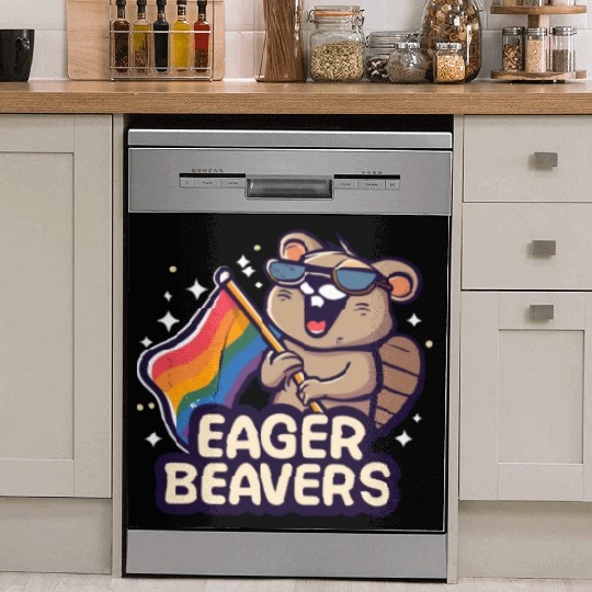 Eager Beavers with Pride LGBT Flag Dish Washer Covers