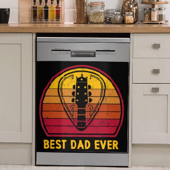 Retro Vintage Best Guitar Dad Ever Father's Day Dish Washer Covers