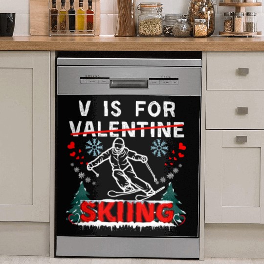 Valentine’s Skiing Adventure Dish Washer Covers