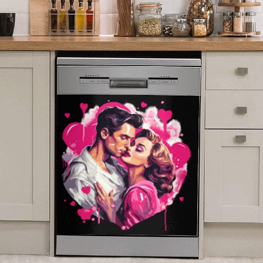 Valentine's Day, Hollywood Lovers Vintage Poster Dish Washer Covers